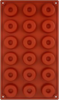 Mini Doughnut Mold - Silicone Donut Mold 18 Cavity Molds for Doughnut Candy Biscuit Bagels Muffins