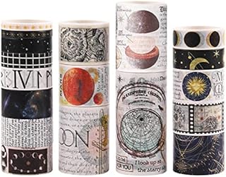 18 Rolls Washi Tape Set, Lychii Vintage Decorative Masking Tape, Multi Sizes Tapes for DIY Crafts, Beautify Bullet Journals, Planners, Scrapbooking Supplies