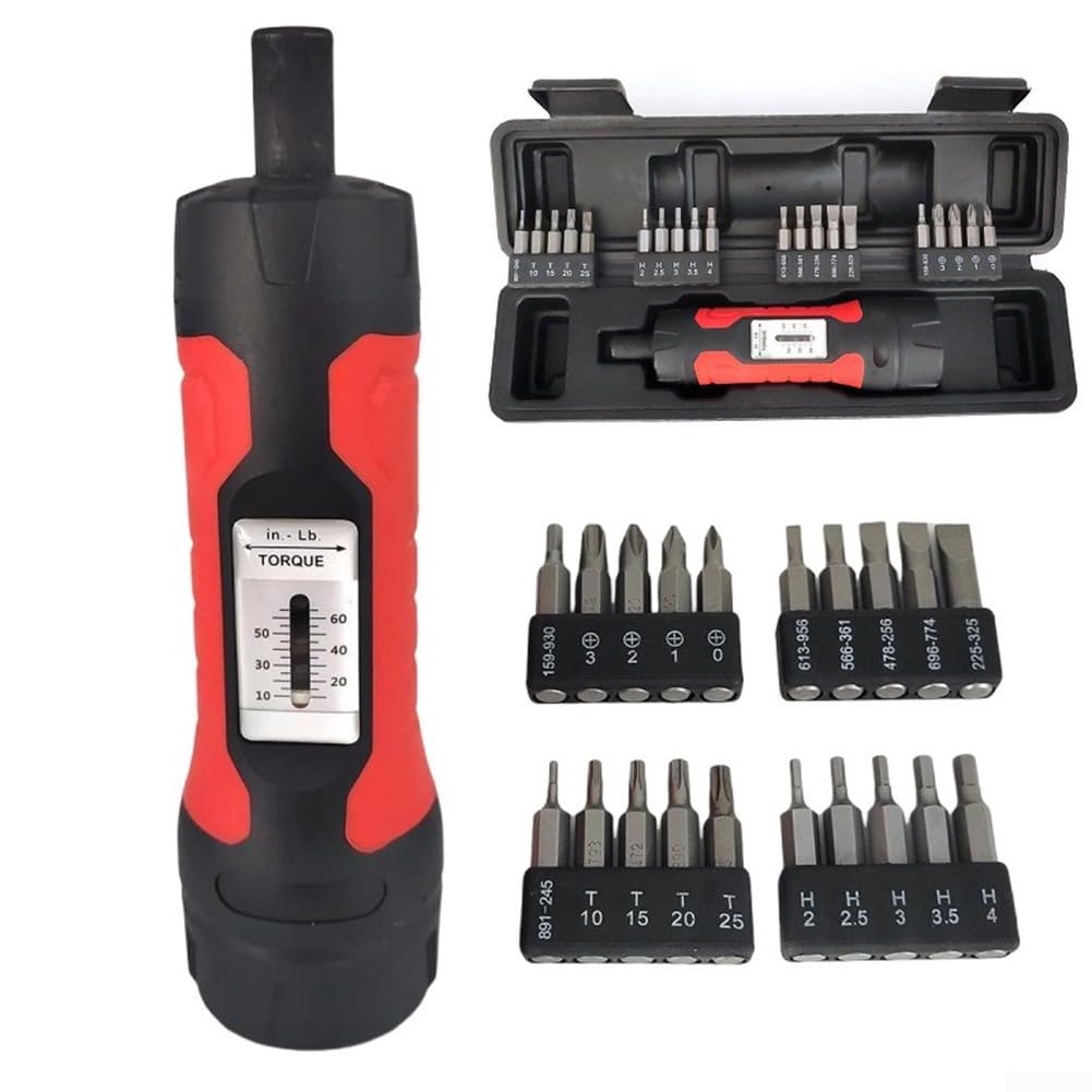 Llave dinamométrica de clic de 1/4 de pulgada de 10 a 65 pulgadas, destornillador de precisión para reparación de bicicletas, trinquete reversible para herramienta de cabeza de acero al