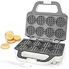 SugarWhisk Mini Waffle Maker Machine, Bake 8 x 2'' Tiny Waffle Bites, Tiny Waffle Bites Iron for Kids,Small Waffle Maker, Compact & Easy Use, Recipe Included, Non Stick Surface, White