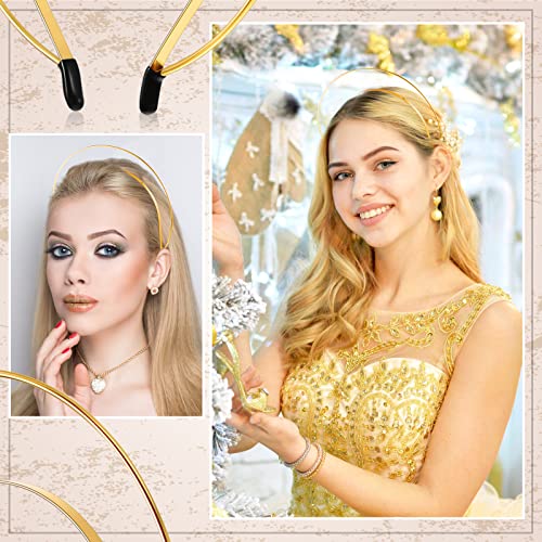 Jutom 30 Pcs Angel Halo Headband Halo Crown Headpiece Metal Tiara Hair Hoops For Women Girls Birthday, Wedding Bridal Hairbands, Halloween Cosplay Party Accessories Mardi Gras Party Supplies (Gold) #TOP4
