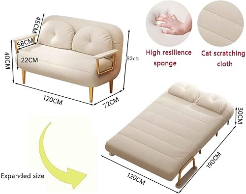 Miniatura 4 de Moderno diseño minimalista 3 en 1 sofá cama individual plegable portátil sillón cama sofá cama sala sofá con respaldo, adecuado para salas de estar