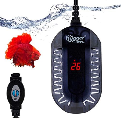 Hygger Submersible Digital Aquarium Heater 50W, Betta Fish Tank Turtle Tank Heater with Intelligent LED Temperature, Thermometer and External Adjustable Temperature Controller for 3.7-24 Liter