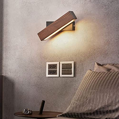 Applique murale en bois de noyer rotative avec éclairage LED à intensité variable - 5