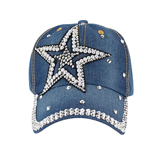 Casquette denim strass réglable avec protection solaire efficace - 6