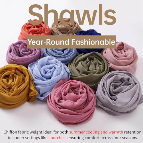 Chiffon Scarf Long Hijabs Soft Lightweight Shawls Breathable Solid Beach Sun-proof Coverup Wraps for Women4