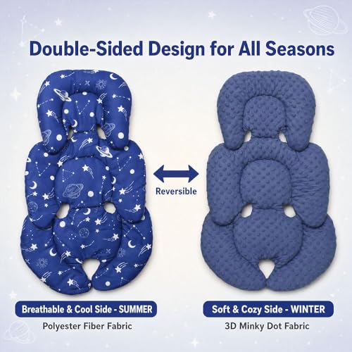Image of Infant Support Cushions, Insert for Car Seats, Stroller Cushions, Navy Blue