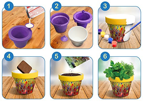 Perfect Craft Award Winning Cast & Paint 3.25\" Herb Garden Kit with Perfect Cast Casting Material and Reusable Mold - Thumbnail 2