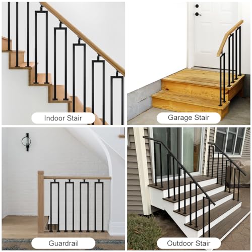 3er-Pack U-förmige Treppengeländer, 91 cmmit verstellbarer oberer Halterung für Treppen im Innenbereich, Geländer für Treppenhandläufe, Verandageländer und Außentreppen von LukLoy