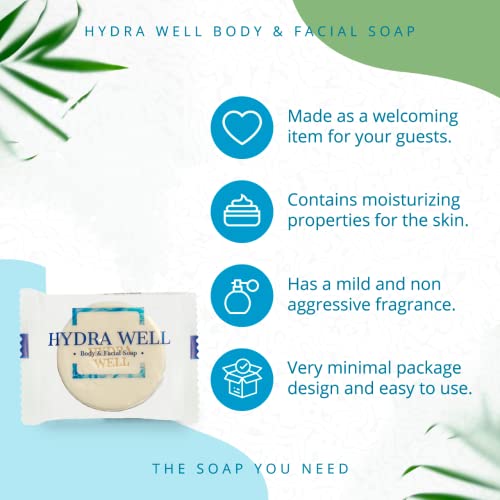 Hydra Well 1 Oz (50 Pack) Bar Soap Round | Bulk Hotel Travel Size| Wholesale Face Body & Bath Amenities | Individually Wrapped Toiletries For Hotel Airbnb Vacation Rentals Guest Room Charity Donation #TOP3