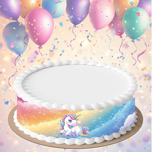 3 pcs Unicorn Cake Strips Edible birthday cake strips, cake side borders, Icing Sheets 2.7X11.8 by Luxlio - Image 4