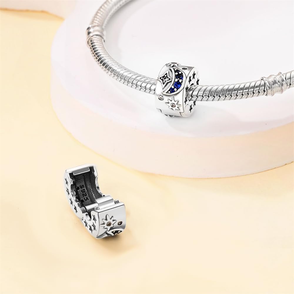 LNQOBU Clip/Stopper Beads Charms for Bracelets & Necklaces 925 Sterling Silver for Pandora Snake Chain Bracelets Jewelry Gift for Women - Image 4