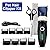 Dog Clippers Professional, Dog Grooming Kit Rechargeable Cordless with LCD Display Screen, Pet Shaver Low Noise with 8 Removable Scissors Comb for Dogs Cats Rabbit (Black)