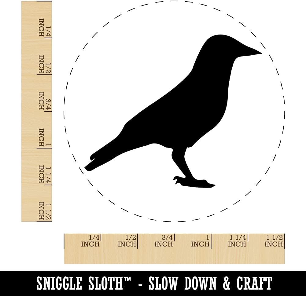 Crow Solid Self-Inking Rubber Stamp Ink Stamper for Stamping Crafting Planners - 1-1/2 Inch Large - Black Ink