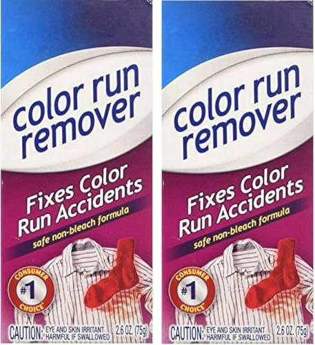 Carb~ona Color Run Remover, Dye Stain Eliminator for Whites and Colorfast Fabrics,Bleach-Free Formula, Laundry Treatment 2.6 Oz 2pack