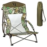 TR Low Camping Chair,Turkey Chairs for Hunting Lightweight Heavy Duty,Low Chair with Carry Bag for Outdoor Camping Travel (Camo 2)