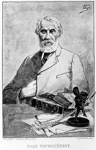 Portrait Ivan Tourgeniev affiche toile 50x70 cm pour décoration cabinet d'écrivain