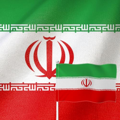 Drapeau de l'Iran 1,2x1,8 m en toile de jute double face pour jardin et chambre