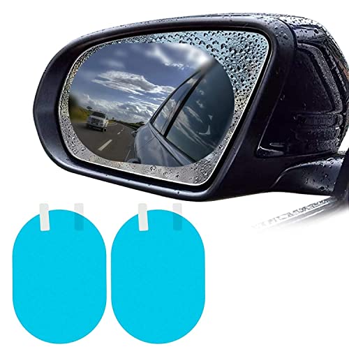 Image of CARTMAN Anti Fog Anti-Mist Rainproof Protective Film For Side Mirror | Water Protective Film Sticker for Car Anti-Glare, Anti-Scratch, Rainproof- Oval (Pack Of 2)
