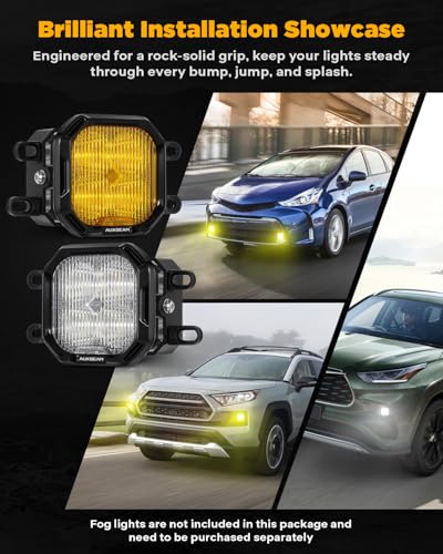 Image of Auxbeam Color Play Series Fog Light Mounting Brackets, for Lexus Toyota Subaru Legacy, Includes Bracket & Adapter, Offroad Lights Flush Mount Kit, 2 Sides, Pair