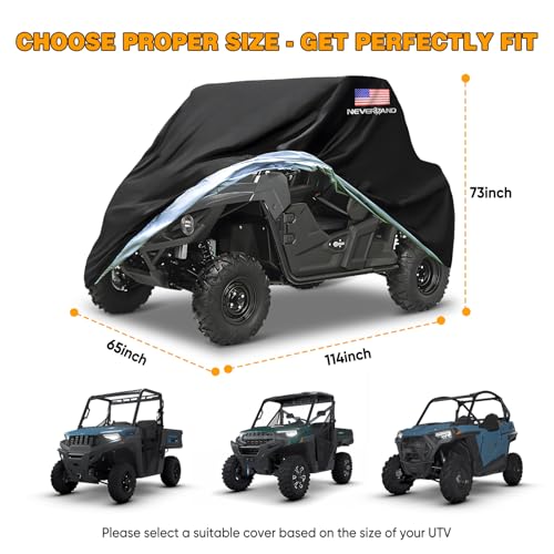 Image of NEVERLAND UTV Covers Heavy Duty, 300D UTV Cover 2-3 Seater All-Weather Protection, Side by Side Cover Waterproof Outdoor Compatible with Honda Pioneer Polaris Ranger 114 inchx 65 inchx 73 inch (American Flag)