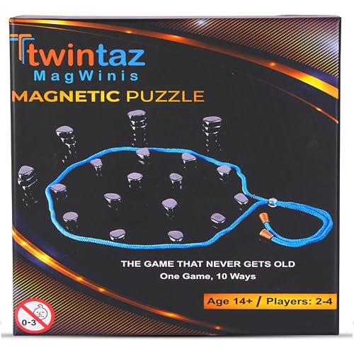 twintaz MagWinis Magnetic Board Game – 10 Games in 1 Box with 27 Magnets | Snakes & Ladders, Chess Magnet Game & Puzzle | Travel Game for Kids & Adult