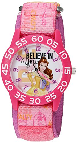 Disney Girls Belle Quartz Plastic and Nylon Automatic Watch, Color:Pink (Model: W002930) (B01CE2J9LM) Amazon Price History, Amazon Price Tracker