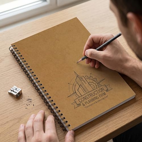 Image of PaperO A4 Square Grid Notebook | 5mm Graph Paper | 100 Pages | Kraft Cover | A4 Size (8.5 x 11 Inches) Ideal for Architects, Designers, Engineers, Students, Drawing, Sketching & Mathematics | Blank Grid Book