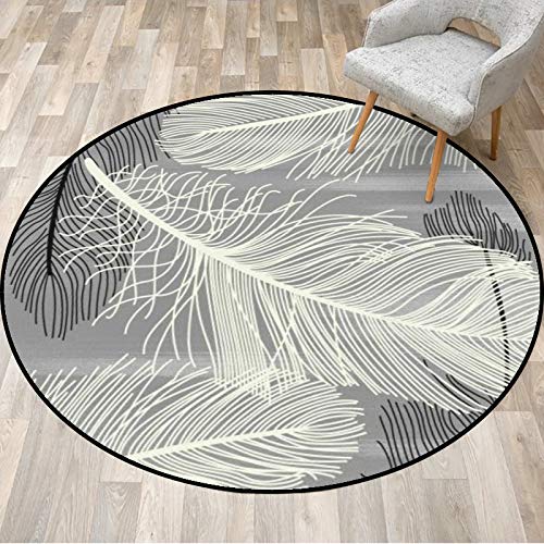 Tapis rond antitache lavable en machine résistant à l'eau 160cm