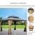 12x14ft Hardtop Gazebo Cedar Wood Frame, Outdoor Gazebo with Galvanized Steel Double Roof, Grill Gazebo Suitable for Patios, Backyards and Lawns