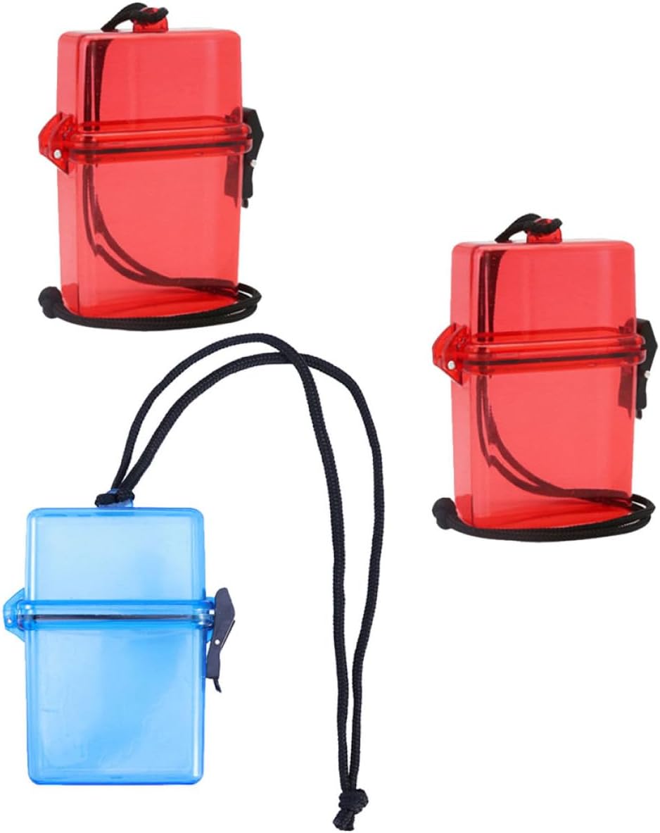 Hemobllo 3pcs Waterproof Medicine Case and Diving Dry Box, Portable Sealed Plastic Storage Containers with Floating Feature for Outdoor Diving, Camping, and Snorkeling Use Random Color