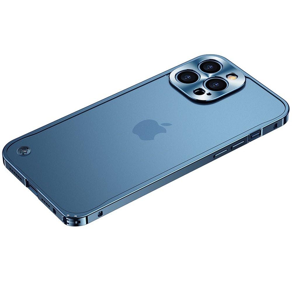 Coque compatible iPhone 15 Pro Max métallique bleue aimantée - 8