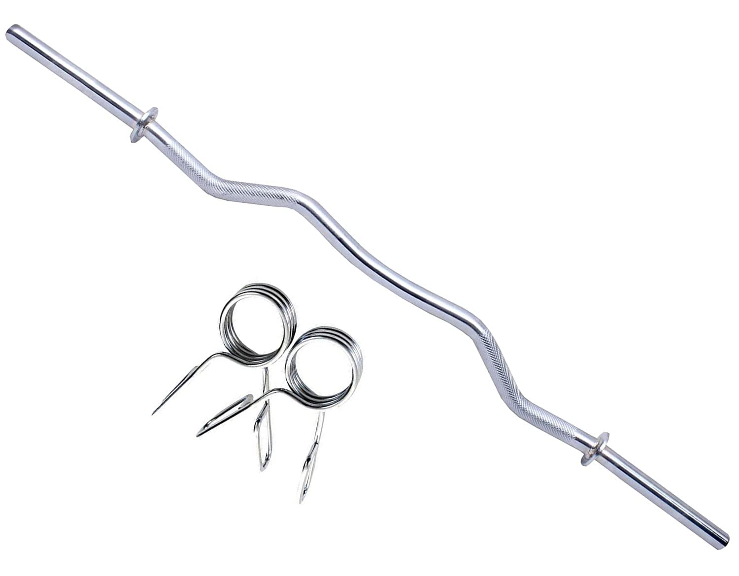 Buy Encanto Solid Chrome Plated 3FT 19mm Curve Thick Barbell Bar, Weight Lifting Rod, Dumbbell