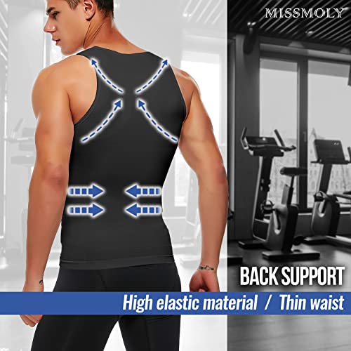 MISS MOLY Compression Shirts for Men Shapewear Vest Body Shaper Abs Abdomen Slim Tank Top Undershirt3