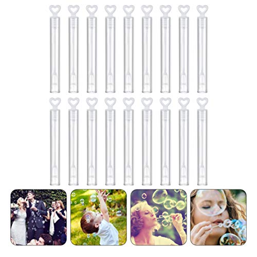 Cabilock 50Pcs Coração Branco Varinhas Bolha Garrafas Vazias Garrafa de Sabão Favores Do Partido