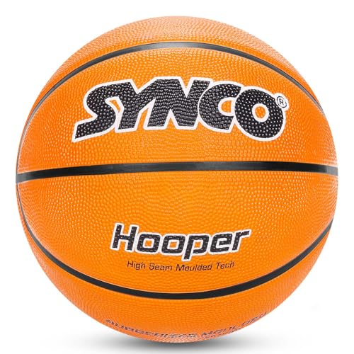 Image of Synco Hooper Basketball Size-7 | Men's Basketball | Moulded Technology | 8 Panel | Suitable for Indoor & Outdoor Games (Orange)
