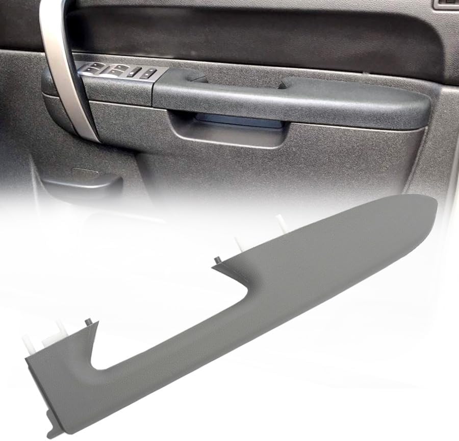 Left Driver Side Armrest Cover for 2010-2014 Chevy Silverado 1500 2500HD 3500HD/ GMC Sierra 1500 2500HD 3501HD Door Panel Replacement(Black)