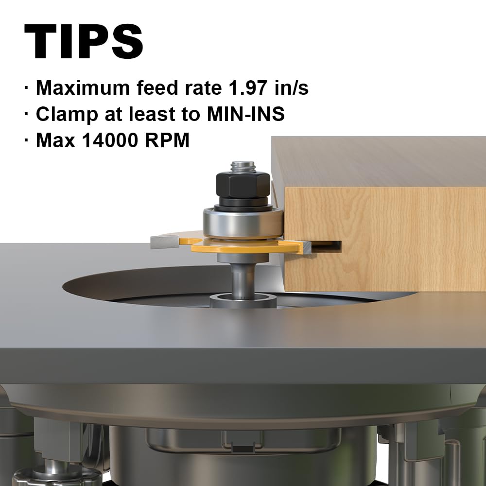 1/4 Shank 3 Wing Slotting Cutter Router Bit for T-Molding Slot Cutting | 1/8" Carbide Height — Amazon image 5