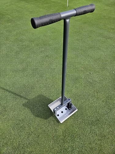 Rasenretter.de Hand-Aerifizierer mit 20mm Hohlspoons Auffangbox und aus Edelstahl