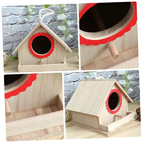 Yardenfun Wood Decor 2Pcs Wood Birdhouse Outdoor Decor Hand Decor Woodsy Decor Garden Birdhouses Birds House Crafts Mini Bamboo Craft Wood Bird House Wooden Bird House Rustic Decor #TOP1