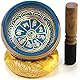 Tibetische Klangschale Set, mit Klöppel und Klangschalenkissen in Loktapapier Geschenk-Box. Singing Bowl aus Tibet (Horizon Blue)