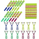 XY-Tech 24 Pieces Rocket Slingshot Copters with LED Lights Arrow Slingshot Helicopter, 12pcs Launch Slingshot Copters with LED Lights Arrow Slingshot Helicopter Party Favors for Kids Adult