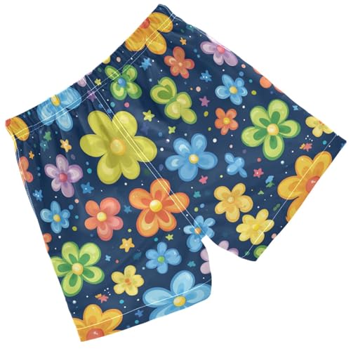 Pigsaly Boys' Swim Board Shorts Rainbow Flowers Star Boy's Swim Trunks Kids Swimwear 3T2