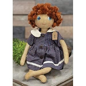 Molly Doll Primitive Tea Stained Fabric Cloth Girl Doll 16 Long for Kitchen Farmhouse Holiday Home Decor