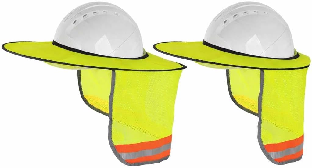 Hard Hat Sunshield, Full hard hat shade Coverage with Reflective Safety Strip, Universal hardhat visor Fit for All Hard Hats (4pcs)