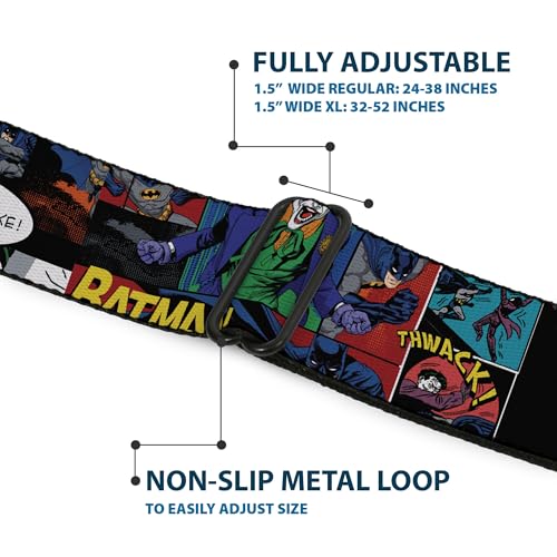 Buckle-Down Sicherheitsgurt – Batman & Joker Comic Strip – 2,5 cm breit – 50,8–91,4 cm lang, Mehrfarbig, Weit 2.5 cm/50-90 cm Länge