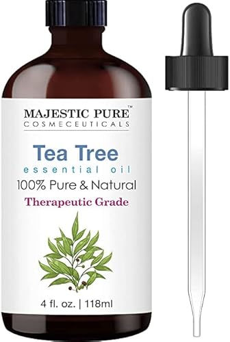 MAJESTIC PURE Tea Tree Essential Oil, Therapeutic Grade, Pure and Natural Premium Quality Oil, 4 fl oz