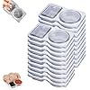 Nicooniu 30PCS Double Compartment Condiment Container With Lids, Reusable Snack Container for Sauces and Snacks, Disposable Snack Containers, Ideal for On-the-Go Meals and Parties