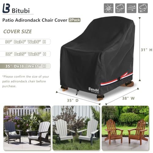 Image of Waterproof 2 Pack Patio Adirondack Chair Cover