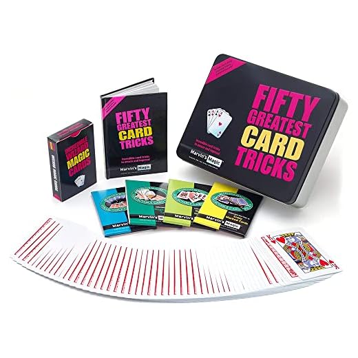 Marvin's Magic - Fifty Greatest Card Tricks Set - Magic Kit, Tricks for Adults - with Mind Reading and Cards, Close up - Comes in Gift Set Tin - for Ages 8, 9, 10+